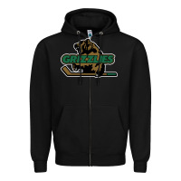 Black utah grizzlies Zipper Hoodie - linhVisuals