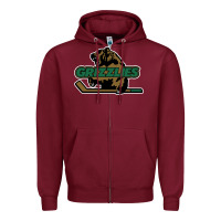 Burgundy utah grizzlies Zipper Hoodie - linhVisuals