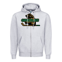 Heather Grey utah grizzlies Zipper Hoodie - linhVisuals
