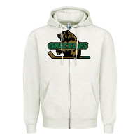 Oatmeal Heather utah grizzlies Zipper Hoodie - linhVisuals