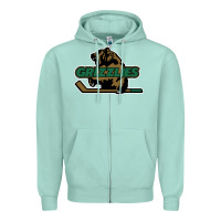 Seafoam utah grizzlies Zipper Hoodie - linhVisuals