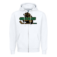 White utah grizzlies Zipper Hoodie - linhVisuals