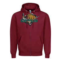 Burgundy utah grizzlies Zipper Hoodie - linhVisuals