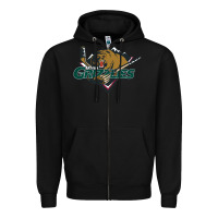 Black utah grizzlies Zipper Hoodie - linhVisuals