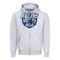 Heather Grey worcester railers Zipper Hoodie - linhVisuals