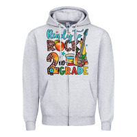 Heather Grey ready to rock 2nd grade Zipper Hoodie - JahusDesignShop