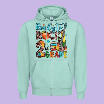 Ready To Rock 2nd Grade Zipper Hoodie Designed By Jahusdesignshop