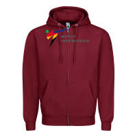 Burgundy world taekwondo sports Zipper Hoodie - linhVisuals