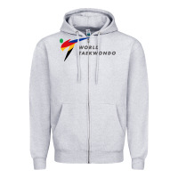 Heather Grey world taekwondo sports Zipper Hoodie - linhVisuals