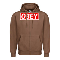 Chestnut obey Zipper Hoodie - linhVisuals