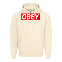 Sandshell obey Zipper Hoodie - linhVisuals