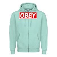 Seafoam obey Zipper Hoodie - linhVisuals