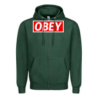 Sports Green obey Zipper Hoodie - linhVisuals