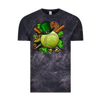 Cloud Black st.patrick's day softball Vintage Tee - FaDigitalArtStudio