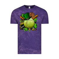 Cloud Purple st.patrick's day softball Vintage Tee - FaDigitalArtStudio