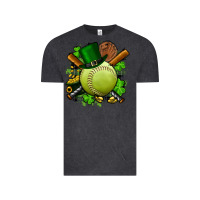 Vintage Black st.patrick's day softball Vintage Tee - FaDigitalArtStudio