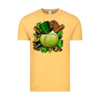 Vintage Mustard st.patrick's day softball Vintage Tee - FaDigitalArtStudio