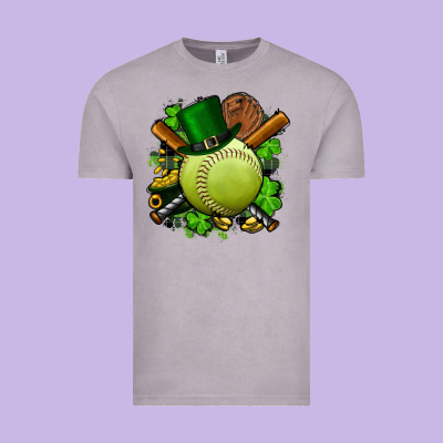St.patrick's Day Softball Vintage Tee Designed By Fadigitalartstudio