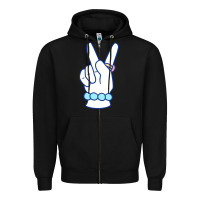 Black girl peace sign Zipper Hoodie - linhVisuals