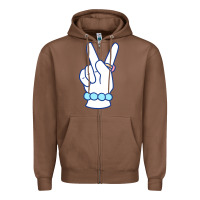 Chestnut girl peace sign Zipper Hoodie - linhVisuals
