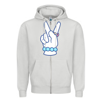 Dove Grey girl peace sign Zipper Hoodie - linhVisuals