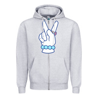 Heather Grey girl peace sign Zipper Hoodie - linhVisuals