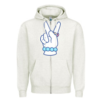 Oatmeal Heather girl peace sign Zipper Hoodie - linhVisuals
