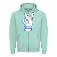 Seafoam girl peace sign Zipper Hoodie - linhVisuals