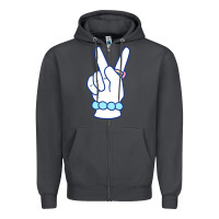 Smoke girl peace sign Zipper Hoodie - linhVisuals