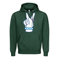 Sports Green girl peace sign Zipper Hoodie - linhVisuals