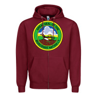 Burgundy great seal of the muscogee nation Zipper Hoodie - linhVisuals