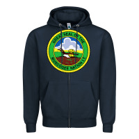 Navy great seal of the muscogee nation Zipper Hoodie - linhVisuals