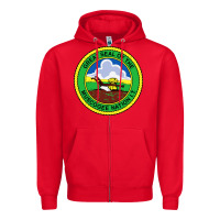 Red great seal of the muscogee nation Zipper Hoodie - linhVisuals