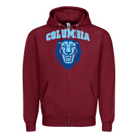 Burgundy columbia university Zipper Hoodie - linhVisuals