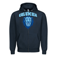 Navy columbia university Zipper Hoodie - linhVisuals