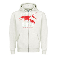 Oatmeal Heather 5 stars crawfish boil master big red lobster Zipper Hoodie - linhVisuals