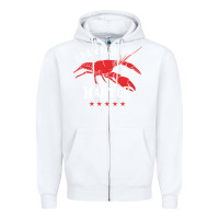 White 5 stars crawfish boil master big red lobster Zipper Hoodie - linhVisuals