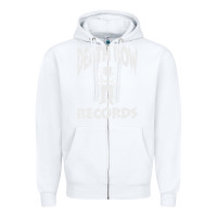 White #death row record Zipper Hoodie - linhVisuals