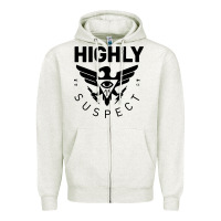 Oatmeal Heather highly suspect 2022 Zipper Hoodie - linhVisuals