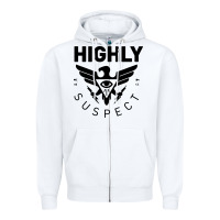 White highly suspect 2022 Zipper Hoodie - linhVisuals
