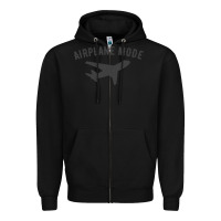Black airplane mode funny traveling design with flying plane Zipper Hoodie - linhVisuals