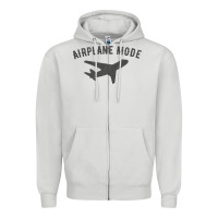 Dove Grey airplane mode funny traveling design with flying plane Zipper Hoodie - linhVisuals