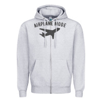 Heather Grey airplane mode funny traveling design with flying plane Zipper Hoodie - linhVisuals