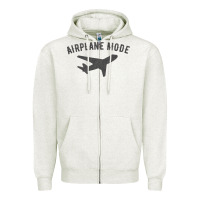 Oatmeal Heather airplane mode funny traveling design with flying plane Zipper Hoodie - linhVisuals