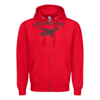 Red airplane mode funny traveling design with flying plane Zipper Hoodie - linhVisuals