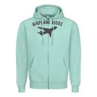 Seafoam airplane mode funny traveling design with flying plane Zipper Hoodie - linhVisuals