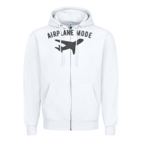 White airplane mode funny traveling design with flying plane Zipper Hoodie - linhVisuals