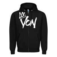 Black KING VON MERCH Zipper Hoodie - linhVisuals