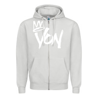Dove Grey KING VON MERCH Zipper Hoodie - linhVisuals