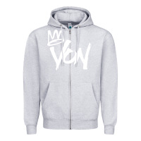 Heather Grey KING VON MERCH Zipper Hoodie - linhVisuals